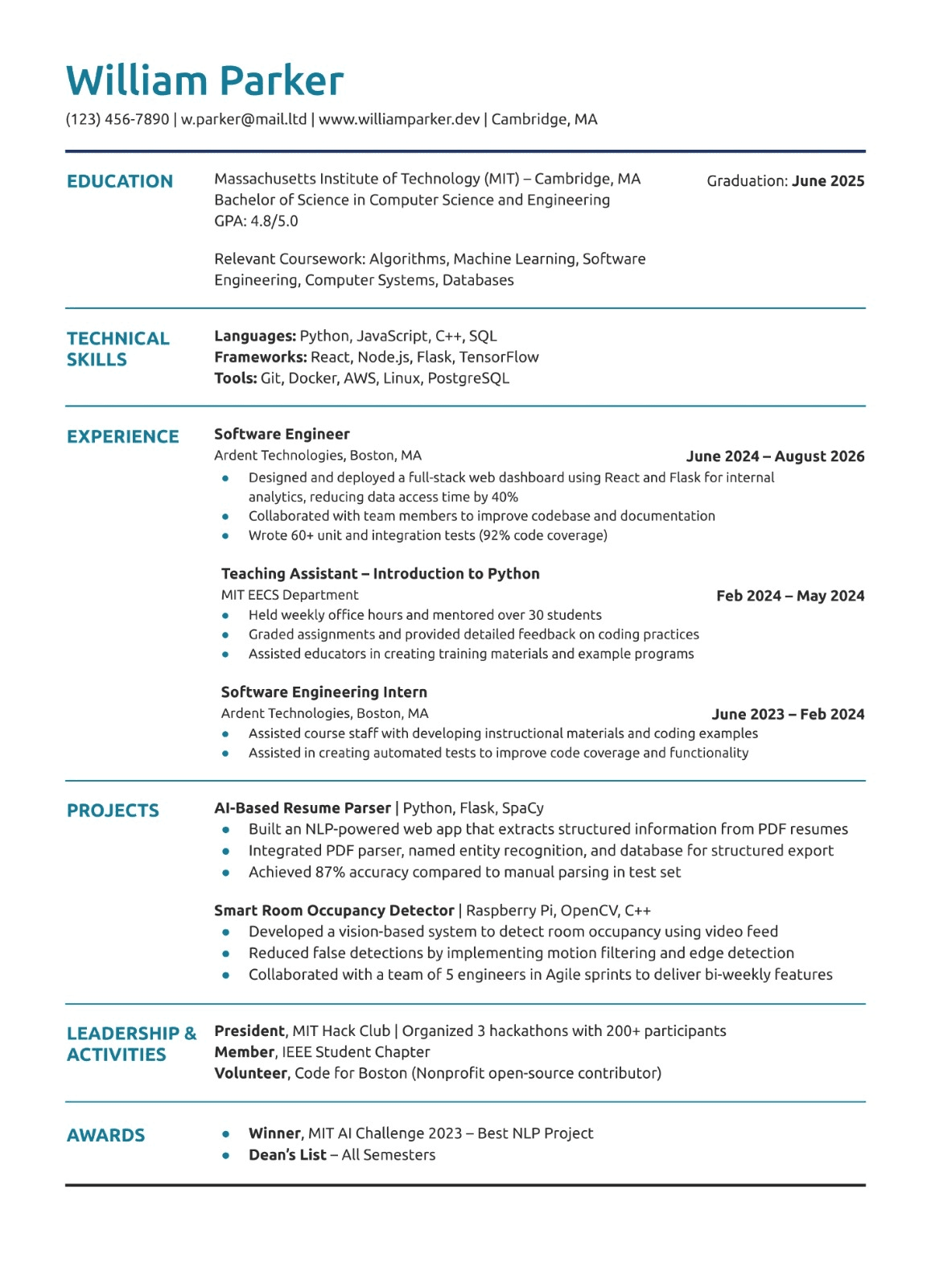 Academic Structured Format