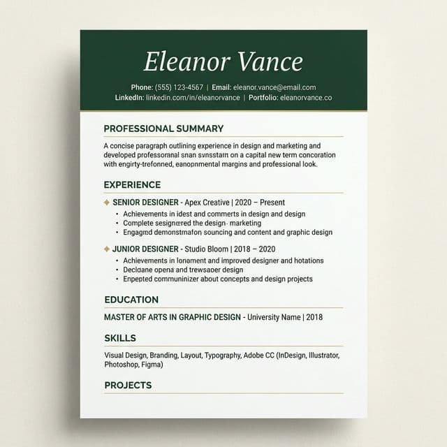 Minimal Green Resume