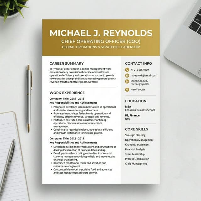 Simple Executive Resume